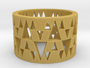 Tri Band Ring Size 8 in Tan Fine Detail Plastic