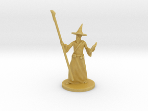 Pathfinder / D&D Human Wizard miniature in Tan Fine Detail Plastic