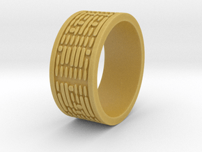 Binary Code Ring Ring Size 8 in Tan Fine Detail Plastic