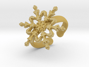 Snowflake Ring 2 d=16.5mm Adjustable h35d165a in Tan Fine Detail Plastic