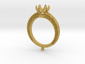 CD270- Engagement Ring 3D Printed Wax  in Tan Fine Detail Plastic