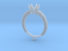 CD270- Engagement Ring 3D Printed Wax  in Clear Ultra Fine Detail Plastic