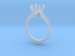 CC5 - Engagement Ring 3D Printed Wax. in Clear Ultra Fine Detail Plastic