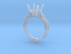 CC83  - Engagement Ring 3D Printed Wax . in Clear Ultra Fine Detail Plastic
