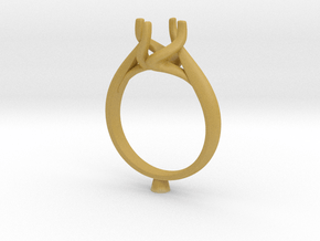 CA6 - Engagement Ring Twisted Style 3D Printed Wax in Tan Fine Detail Plastic