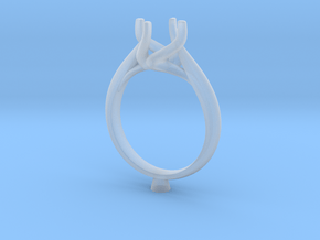 CA6 - Engagement Ring Twisted Style 3D Printed Wax in Clear Ultra Fine Detail Plastic