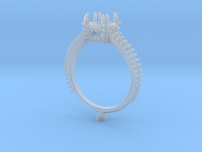 M1-  Engagement Ring 3d Printed Wax  Resin . in Clear Ultra Fine Detail Plastic