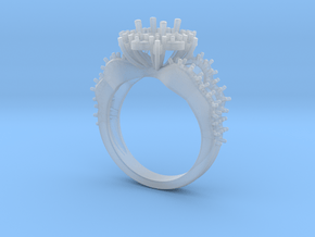 JNNF -  Engagement Ring 3D Printed Wax. in Clear Ultra Fine Detail Plastic
