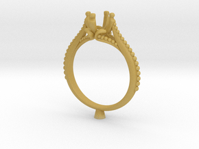 IC7-B - Bead Style Engagement Ring 3D Printed Wax  in Tan Fine Detail Plastic