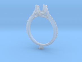 IC7-B - Bead Style Engagement Ring 3D Printed Wax  in Clear Ultra Fine Detail Plastic