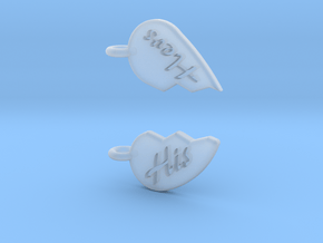 His and Hers Heart Halves in Clear Ultra Fine Detail Plastic