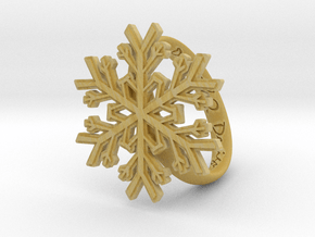 Snowflake Ring 1 d=19mm h35d19 in Tan Fine Detail Plastic