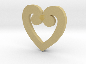 Heart Numero Uno in Tan Fine Detail Plastic