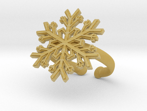 Snowflake Ring 1 d=19.5mm Adjustable h35d195a in Tan Fine Detail Plastic
