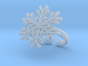 Snowflake Ring 1 d=19.5mm Adjustable h35d195a in Clear Ultra Fine Detail Plastic
