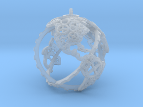 Gear Globe / Maker Globe Pendant in Clear Ultra Fine Detail Plastic