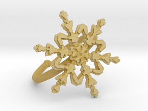 Snowflake Ring 2 d=19.5mm Adjustable h21d195a in Tan Fine Detail Plastic
