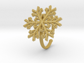 Snowflake Ring 1 d=19.5mm Adjustable h21d195a in Tan Fine Detail Plastic