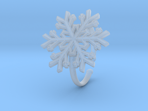 Snowflake Ring 1 d=19.5mm Adjustable h21d195a in Clear Ultra Fine Detail Plastic