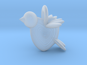Valentine Bird in Clear Ultra Fine Detail Plastic