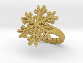 Snowflake Ring 1 d=17.5mm h35d175 in Tan Fine Detail Plastic