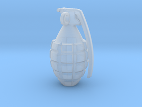 Keychain Grenade  solid &    25mm hight in Clear Ultra Fine Detail Plastic