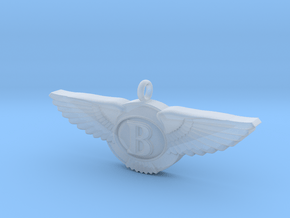 Pendant with wings /  50mm width in Clear Ultra Fine Detail Plastic