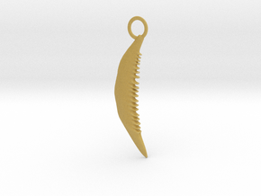 Tooth Pendant in Tan Fine Detail Plastic