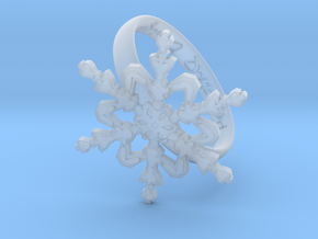 Snowflake Ring 2 d=19.5mm h35d195 in Clear Ultra Fine Detail Plastic