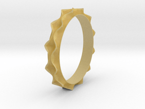 Curve  Pattern Ring- Size 6 in Tan Fine Detail Plastic