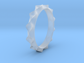 Curve  Pattern Ring- Size 6 in Clear Ultra Fine Detail Plastic