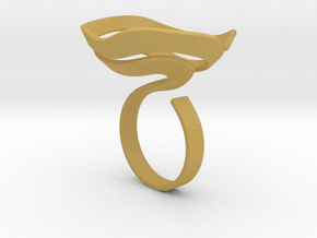 Swirl ring - size 7 in Tan Fine Detail Plastic