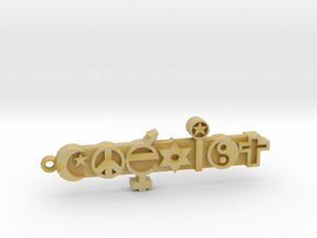 COEXIST, With Loop For Keychain in Tan Fine Detail Plastic