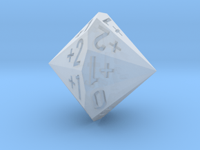 d18 as 2dF (Double Fudge Dice In One Bipolar Die) in Clear Ultra Fine Detail Plastic
