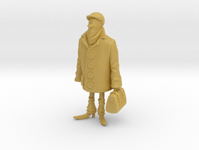 Man holding a suitcase in Tan Fine Detail Plastic