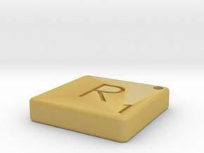 "R" Tile in Tan Fine Detail Plastic