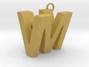 V&M 3D Ambigram in Tan Fine Detail Plastic