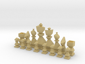 Low-poly chess  in Tan Fine Detail Plastic