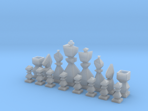 Low-poly chess  in Clear Ultra Fine Detail Plastic