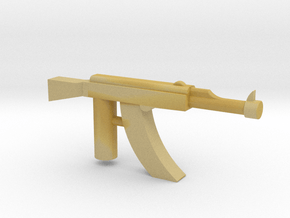 Ak-47 Minifigure Gun 1.3 in Tan Fine Detail Plastic