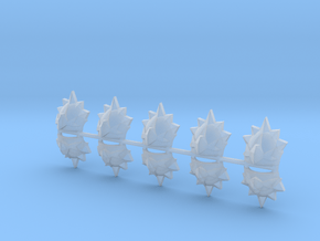 10 Spikes Shoulder Pads in Clear Ultra Fine Detail Plastic