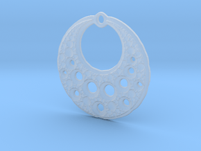 Fractal Pendant Crescent Moon in Clear Ultra Fine Detail Plastic