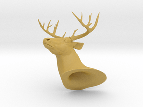 White Tail Deer Mount in Tan Fine Detail Plastic