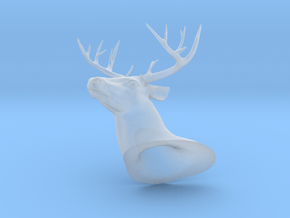 White Tail Deer Mount in Clear Ultra Fine Detail Plastic