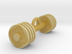 Gym weight pendant in Tan Fine Detail Plastic