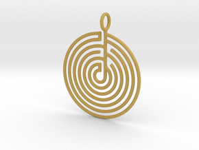 mystery little labyrinth Pendant in Tan Fine Detail Plastic