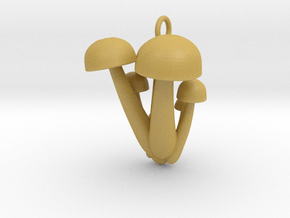 Bunapi Life-Size Mushroom Charm / Pendant in Tan Fine Detail Plastic