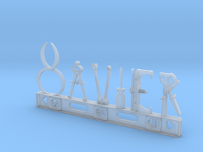 Xavier Nametag in Clear Ultra Fine Detail Plastic