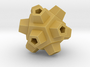 Mineral Polyhedron Pendant in Tan Fine Detail Plastic