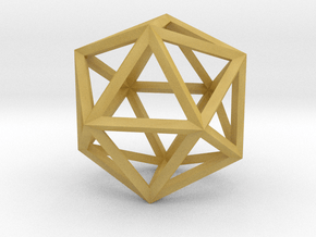 17cm-Icosahedron-Platon05-Polyhedron05 in Tan Fine Detail Plastic
